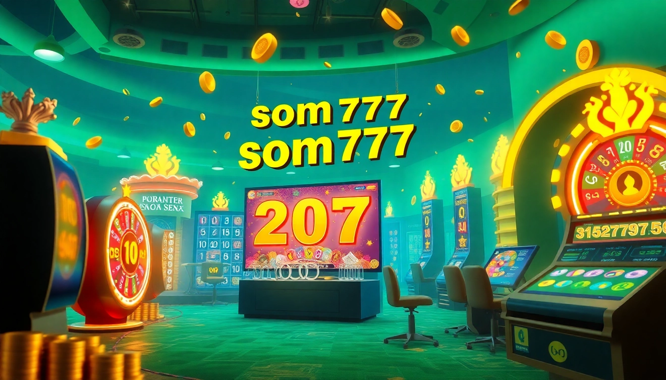 Experience the excitement of som777 online lottery with vibrant digital gaming elements.