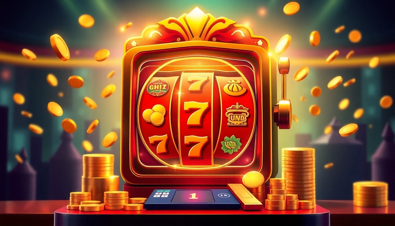 Experience the excitement of nổ hũ in this colorful online casino scene.