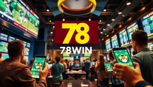 Experience the excitement at 78WIN with bettors engaging in sports betting while enjoying live games.