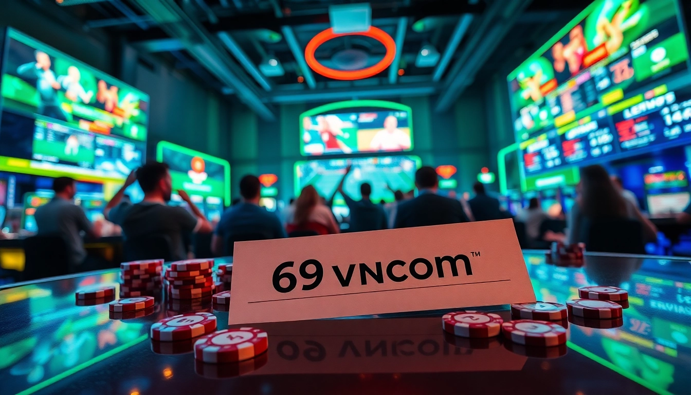 Celebrate wins with the vibrant energy of 69vncom at a lively casino betting scene.