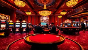 Exciting poker game scene at a luxurious casino depicting Nhà cái uy tín nhất Việt Nam settings.