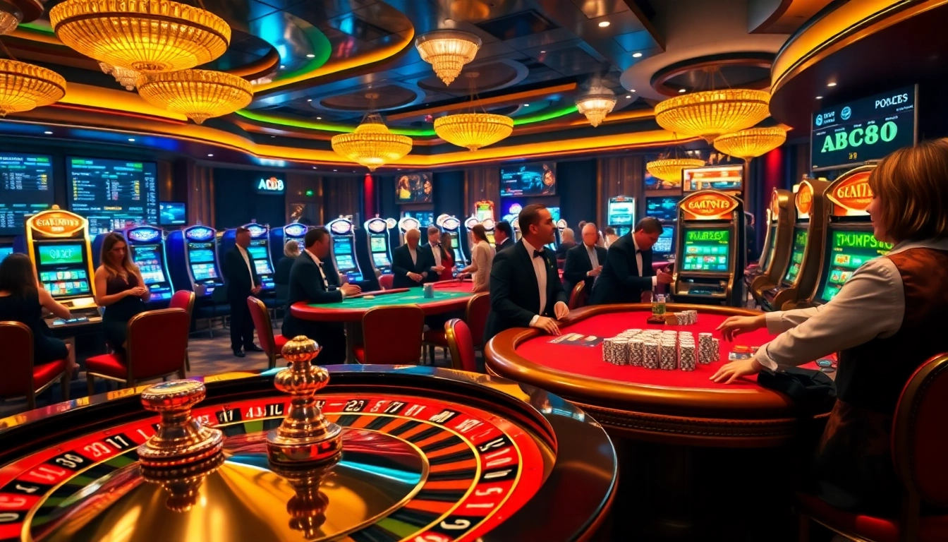 Experience thrilling gambling at ABC8's luxurious casino with vibrant games and high-stakes poker tables.