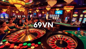 Players enjoy vibrant gambling experiences at 69VN casino, featuring roulette and blackjack.
