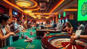 Experience the vibrant atmosphere of gamblers at https://bongdalufuni.com/ engaging with roulette wheels and poker tables.
