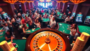 The bustling gaming floor at https://32win.army/ showcases eager players winning big at poker and roulette tables.