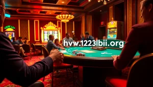 Players enjoying poker at a casino table with betting action on https://123bvi.org/, showcasing vibrant chips and cards.