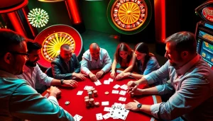 Experience the excitement at https://bongdalufuni.com/ with poker chips and vibrant casino tables in action.