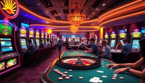 Chat AI porn-themed characters engaging players at a vibrant casino table, showcasing gambling excitement.