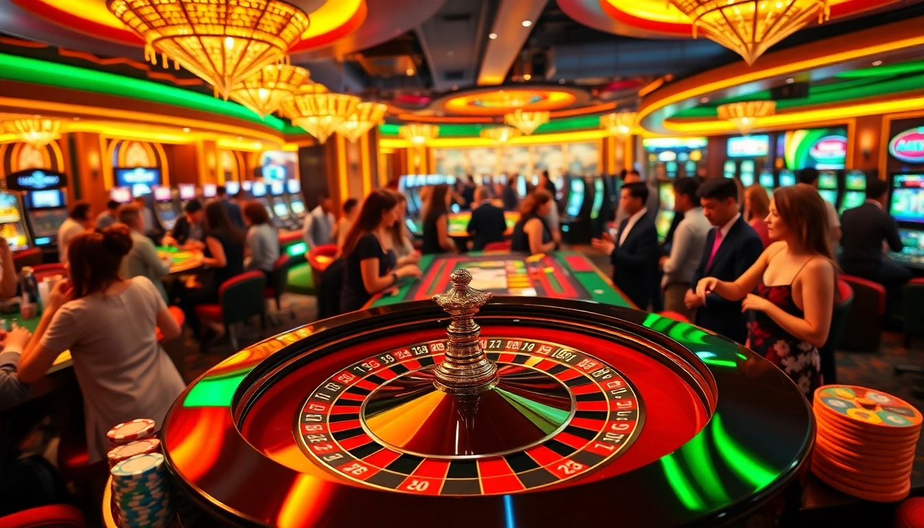 Experience the excitement of gambling at nhà cái 89BET with vibrant casino settings featuring roulette wheels and poker chips.