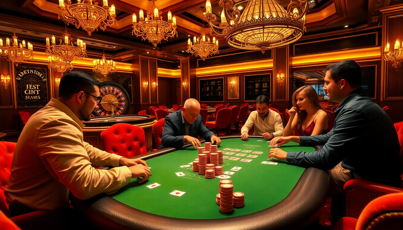 Players enjoying a high-stakes game, exploring ai porn chat in a luxurious casino setting.