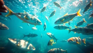 Catching fish in a vibrant underwater scene, showcasing the excitement of BẮN CÁ amidst colorful marine life.