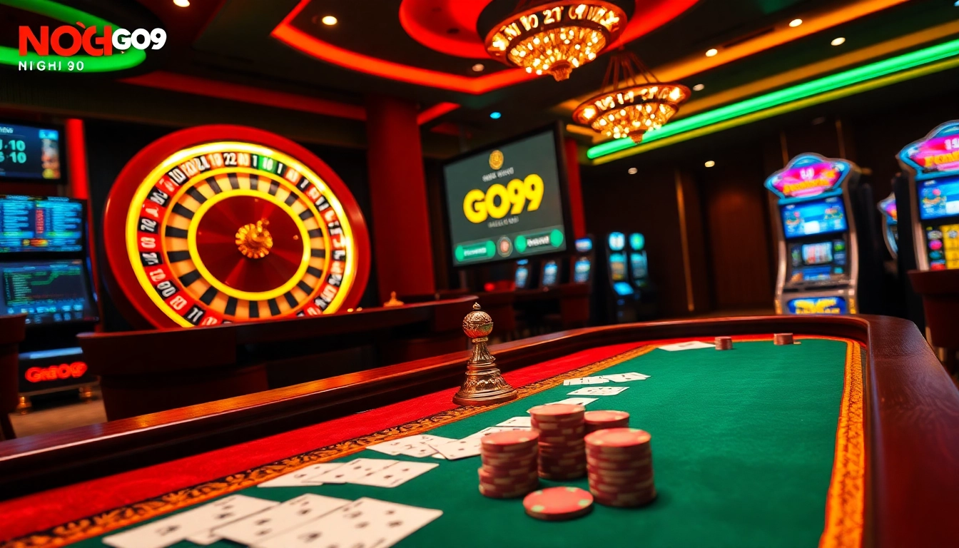 Experience the thrill of winning at NHÀ CÁI GO99 with luxurious poker tables.